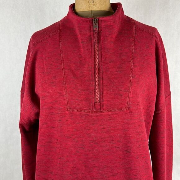 NWT Cinch Women’s 1/4 Zip Pullover Size XL Red Fleece Lined Sweatshirt - Picture 2 of 10